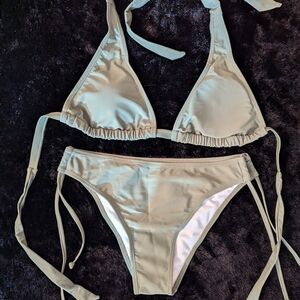 Woman's Two Piece Halter Padded Top Bikini